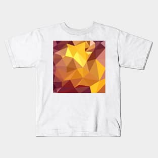 Golden Poppy Yellow Abstract Low Polygon Background Kids T-Shirt